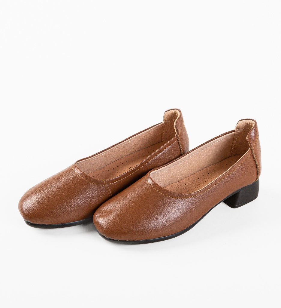 Pantofi Myant Camel Eleganți cu Toc - imagine 4
