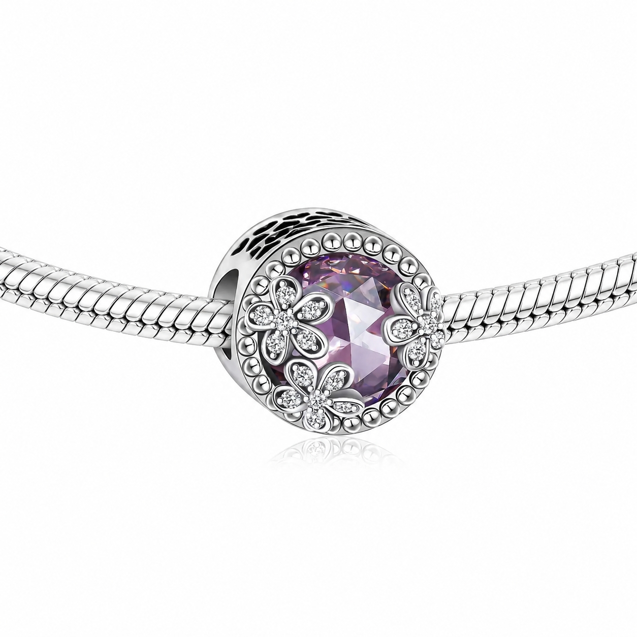 Charm Argint Amanda JW1168 cu Piatră Roz - imagine 2