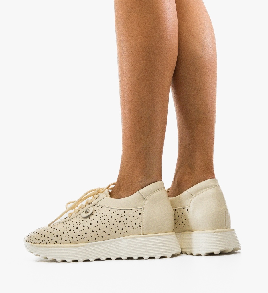 Sneakers Dama Lammer Bej | Confort și Stil - imagine 3