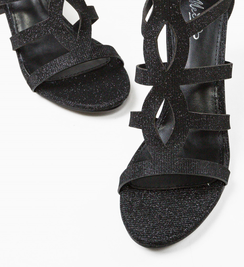 Sandale Hoshino Negre cu Toc Elegant - imagine 5