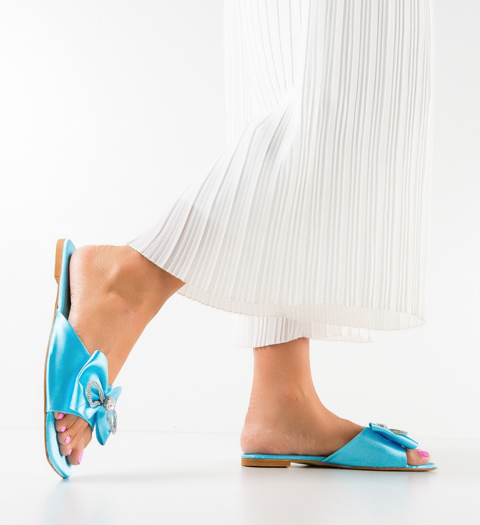 Papuci Dama Albastre Tixe - Confort și Stil - imagine 3