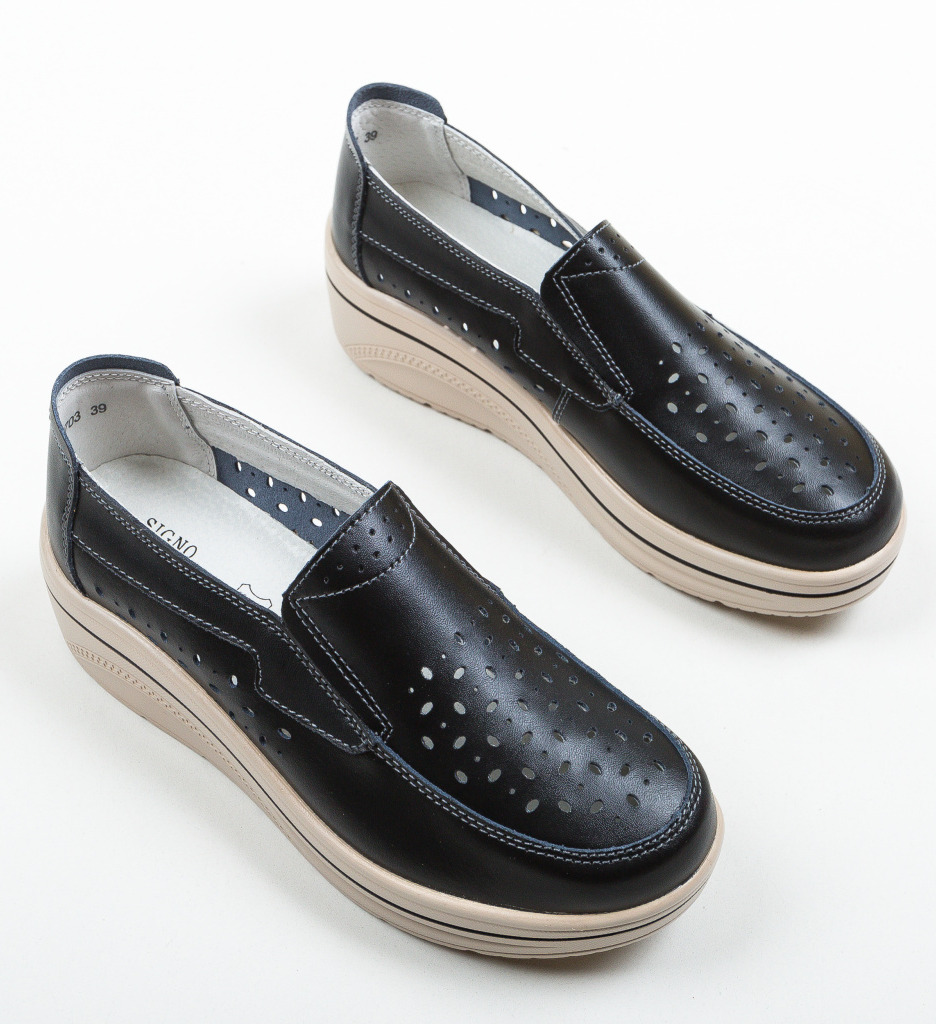 Pantofi Casual Olifram Negri | Confort & Stil - imagine 5
