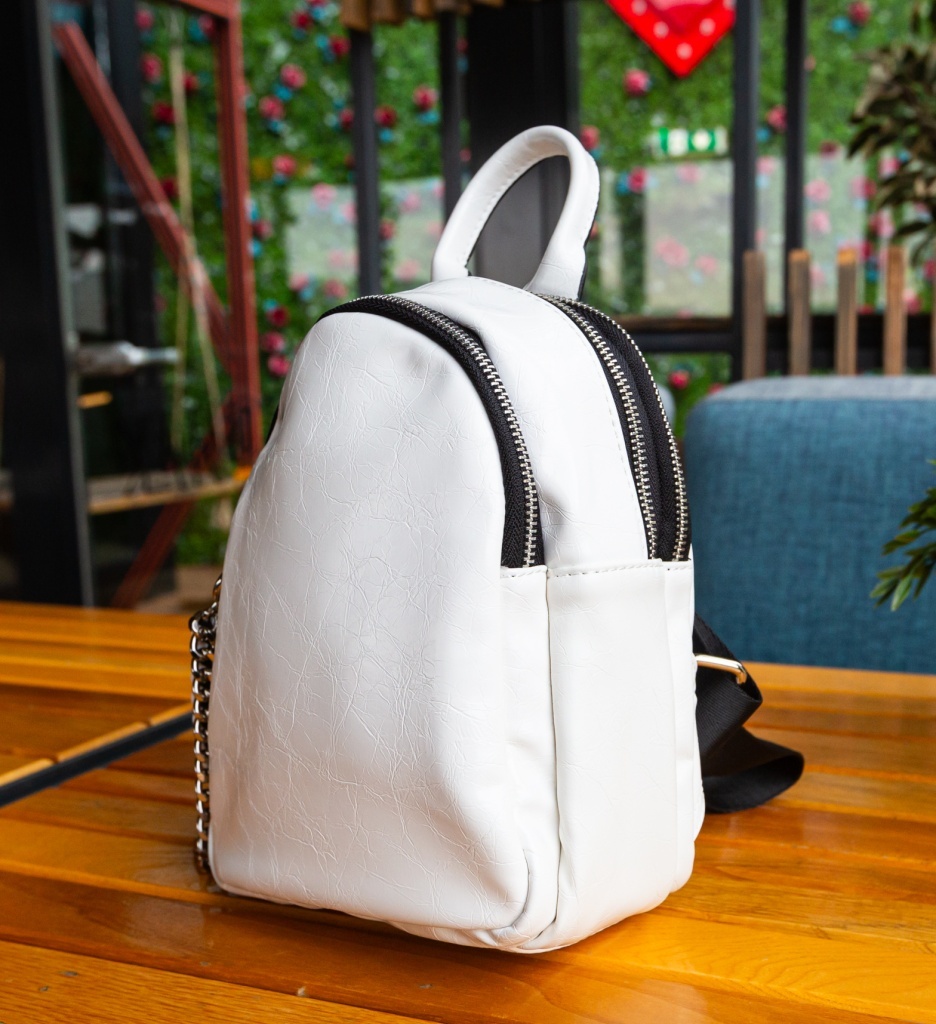 Rucsac Dama Merfa Alb Depurtat - Stil Urban - imagine 4