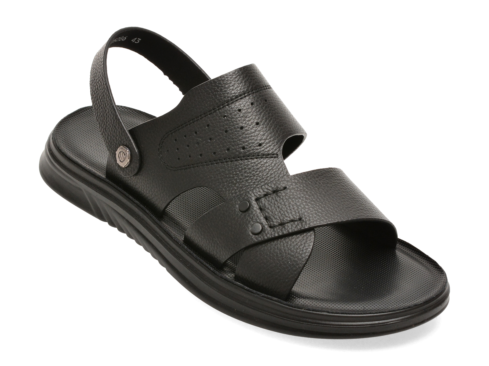 Sandale OTTER Negre din Piele Naturală