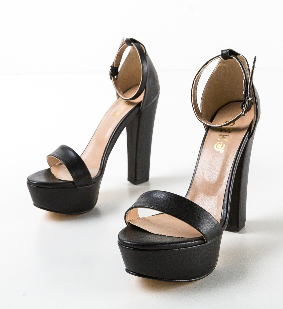 Sandale cu Toc Rasmus Negre - Eleganță Asigurată - imagine 6