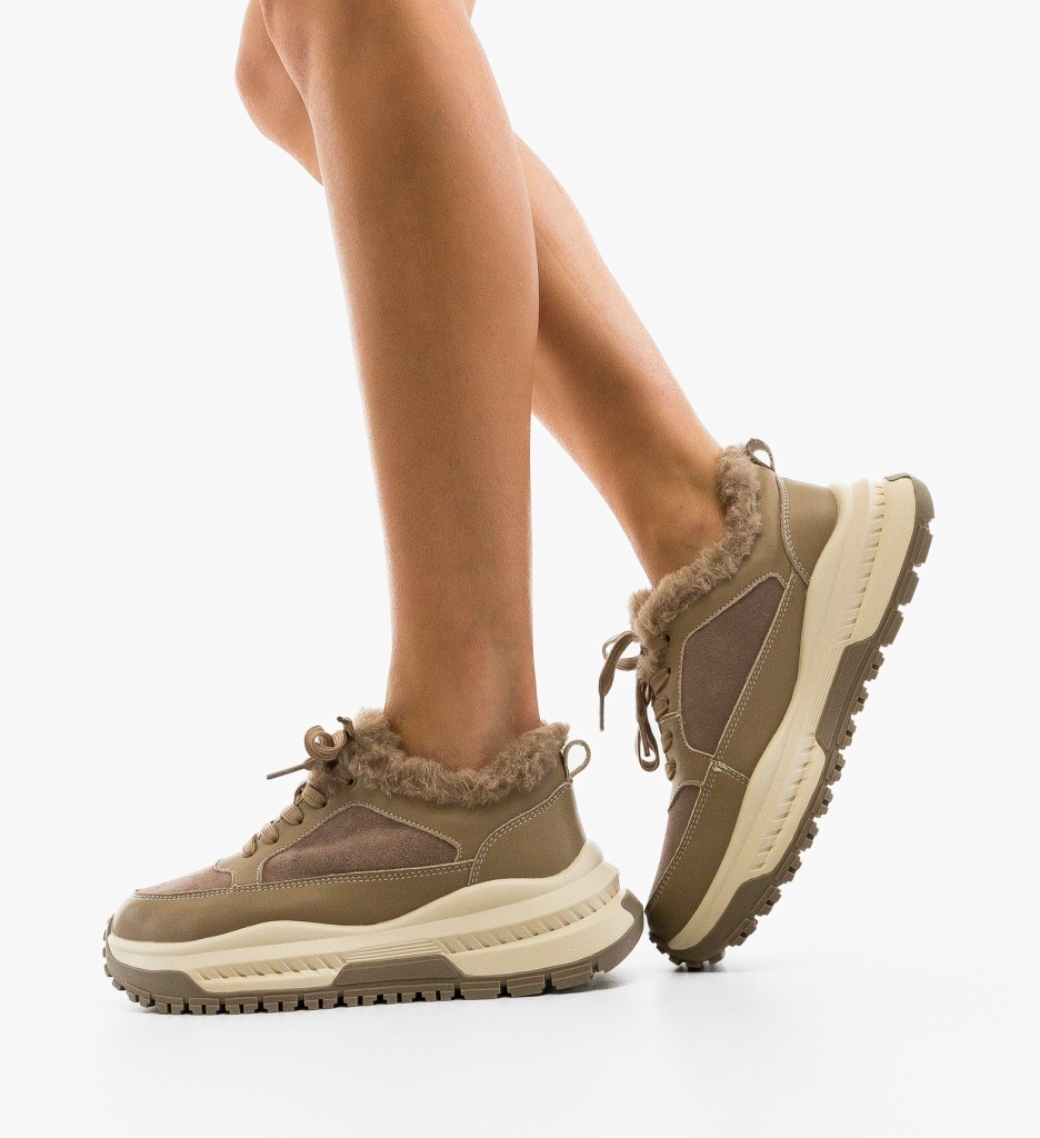 Sneakers Dama Jahe Khaki - Confort & Stil - imagine 2