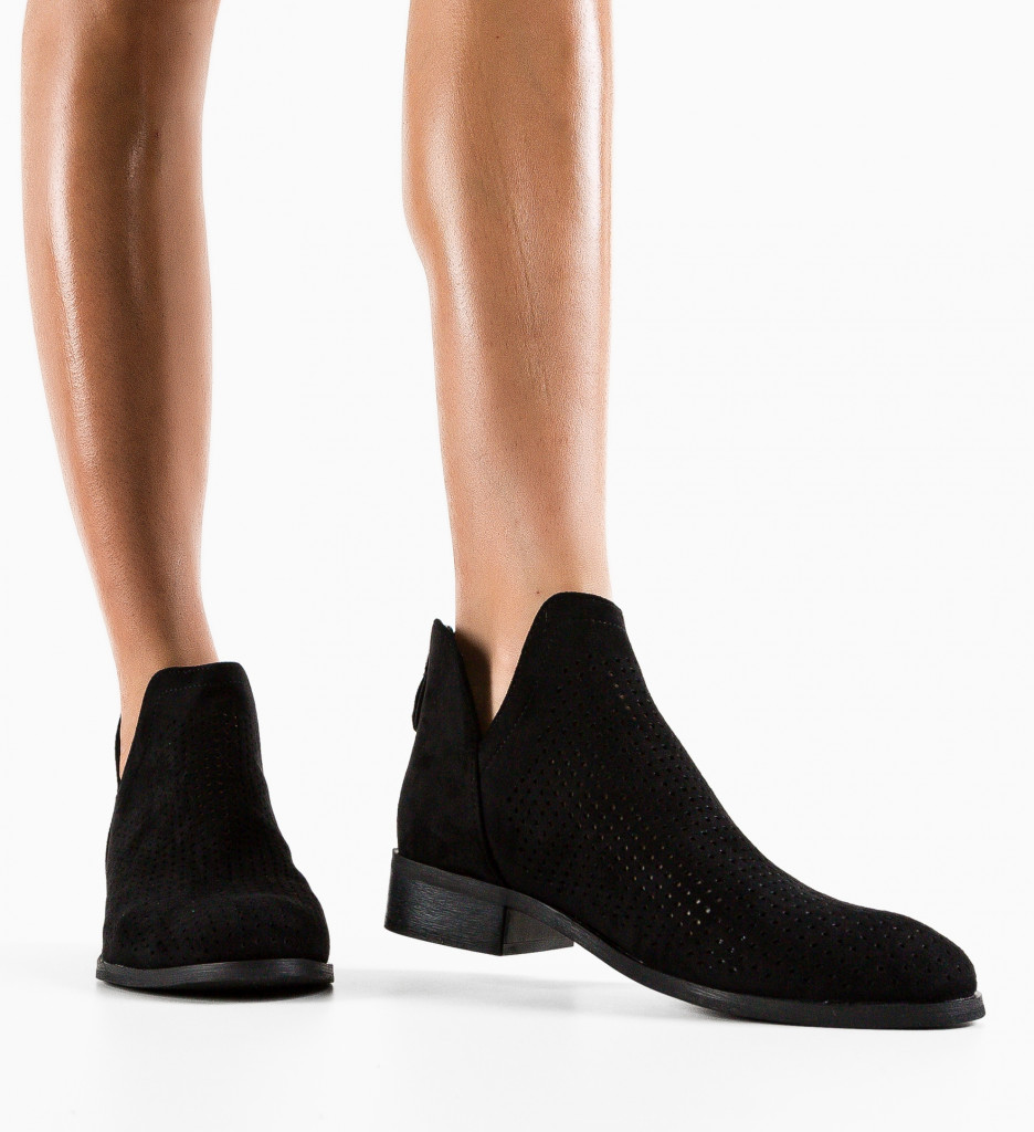 Botine Dama Felt Negre - Eleganță și Stil - imagine 2