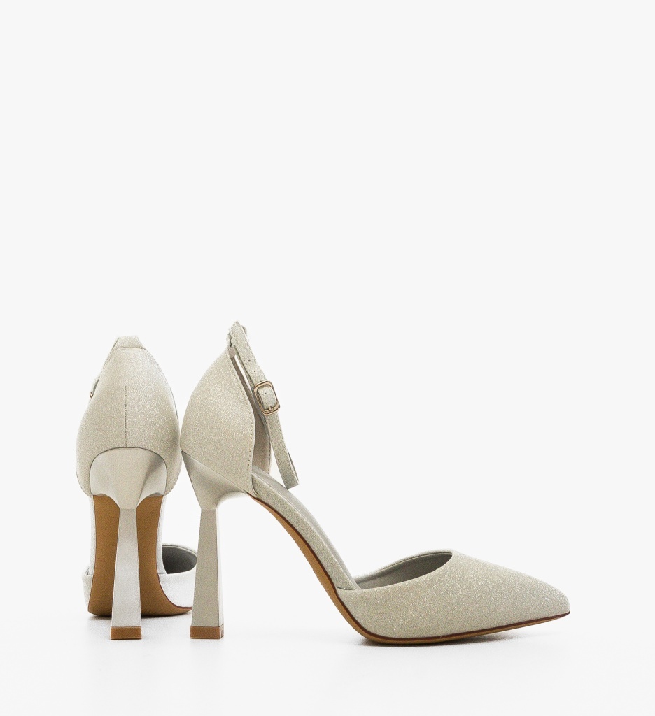 Pantofi Dama Trypho Argintii cu Toc Eleganți - imagine 2