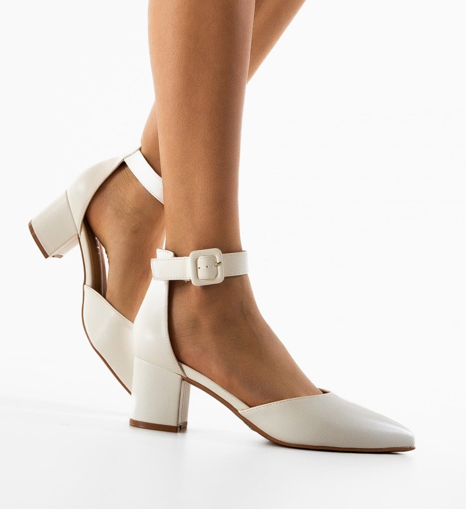 Pantofi Anerose Albi, Eleganță la Fiecare Pas - imagine 2