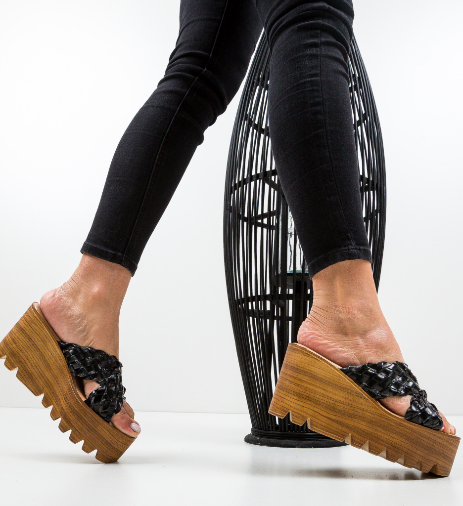 Sandale Platforme Ellie Negre - Stil si Confort - imagine 2