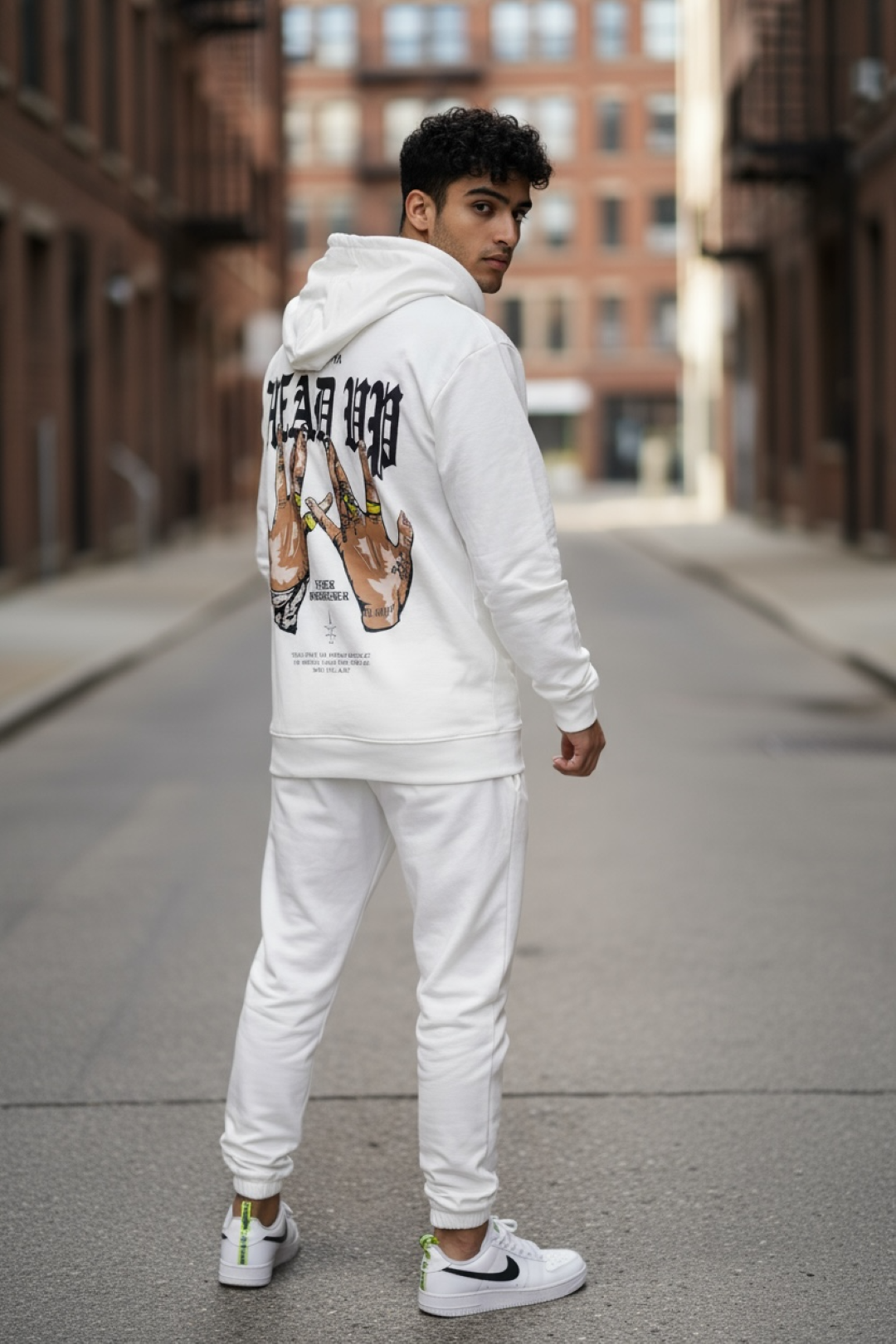 Trening Barbati Slim Fit Alb | Redus Mic Defect
