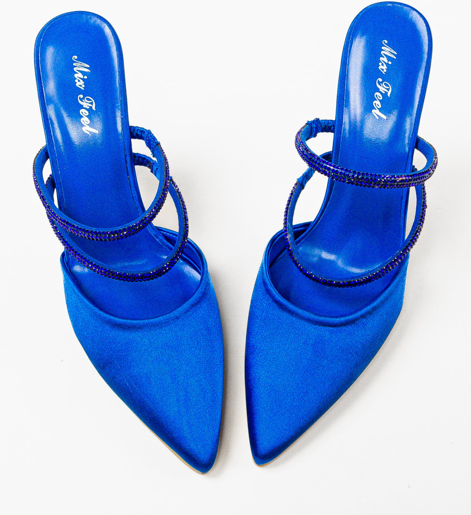 Pantofi dama Ilean Albastri cu toc elegant - imagine 6