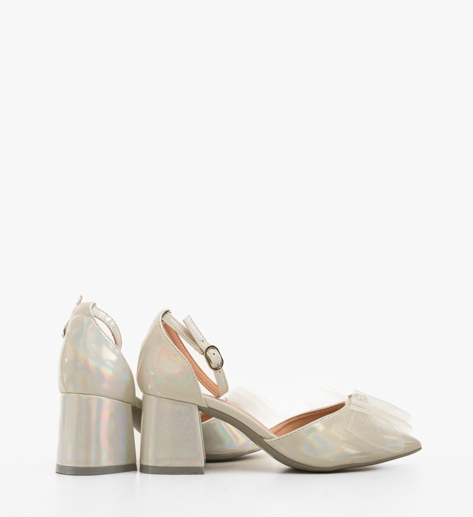 Pantofi Toc Grandejira Argintii | Eleganță și Stil - imagine 3