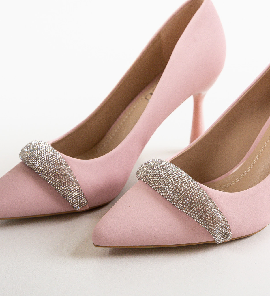 Pantofi dama Kadar Roz cu toc elegant - imagine 6