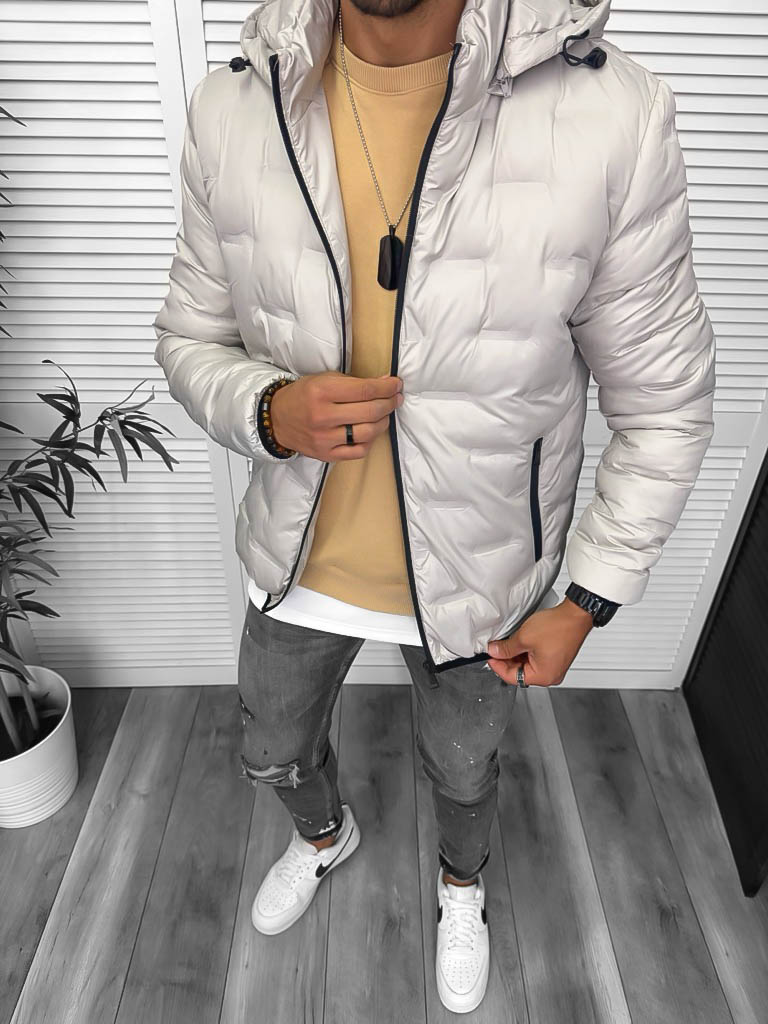 Geacă Bărbați Bej Slim Fit | Model Nou