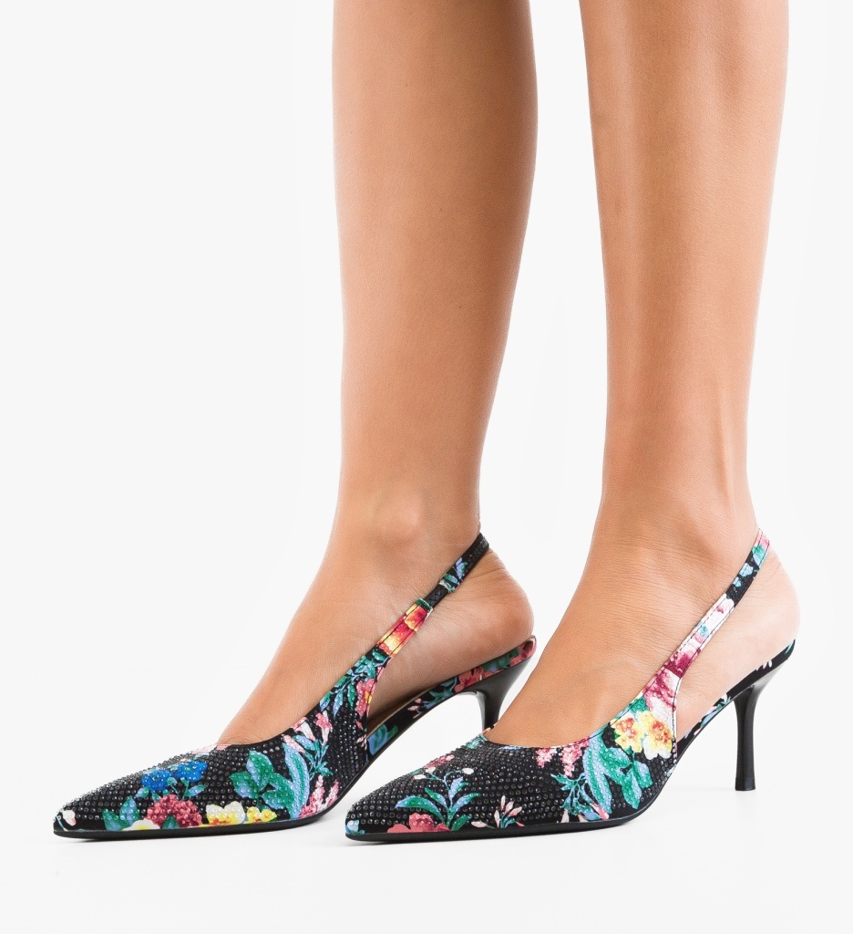 Pantofi Dama Unin Negri Eleganți cu Toc - imagine 6