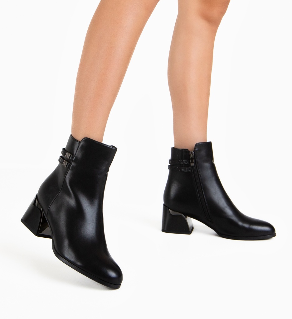 Botine Dama Leleka Negre - Eleganță și Stil - imagine 2