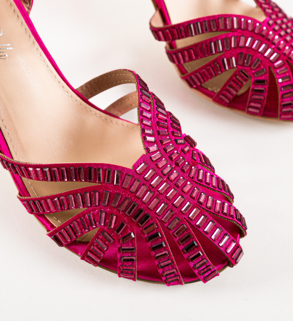 Sandale Ramire Fuchsia cu Toc Elegante - imagine 9