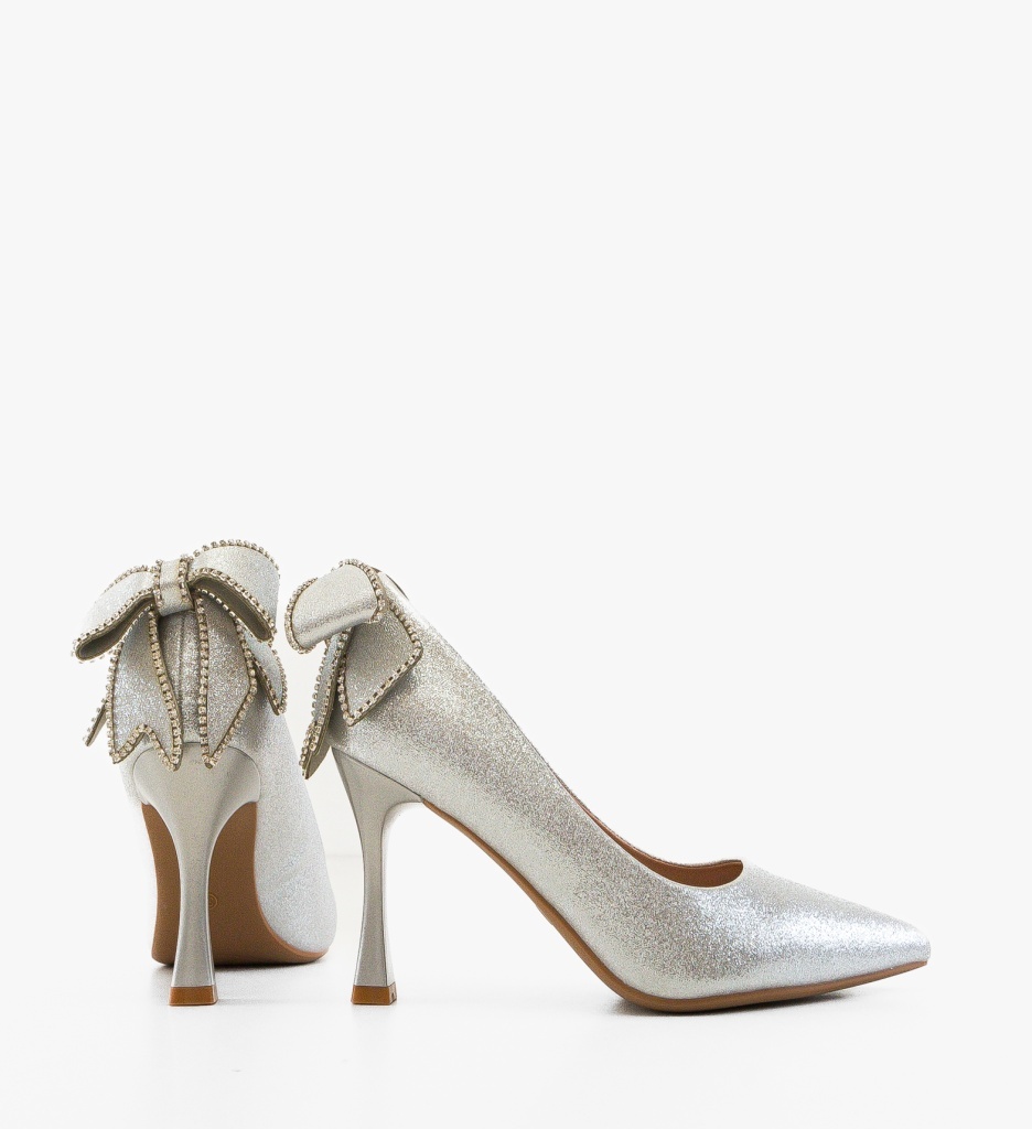 Pantofi Stiletto Nenyz Argintii Eleganți - imagine 3