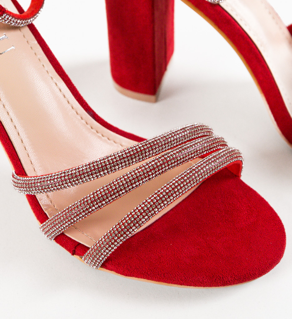 Sandale Willyy Rosii cu Toc Elegante - imagine 8