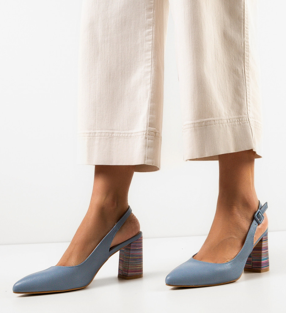 Pantofi Toc Soka Albastru - Eleganță și Stil - imagine 2
