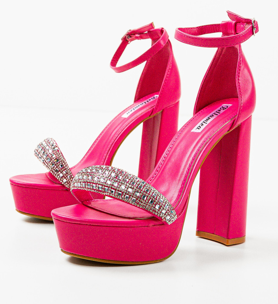 Sandale Toc Christel Fuchsia | Eleganță Vibrantă - imagine 6