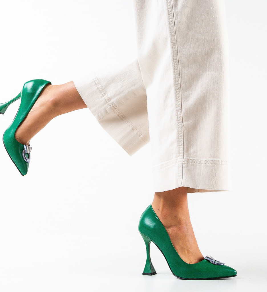 Pantofi dama Provok Verde 2 | Stil și Eleganță - imagine 2