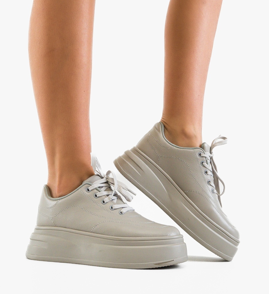 Sneakers Dama Bygdan Gri - Confort și Stil Sport - imagine 5