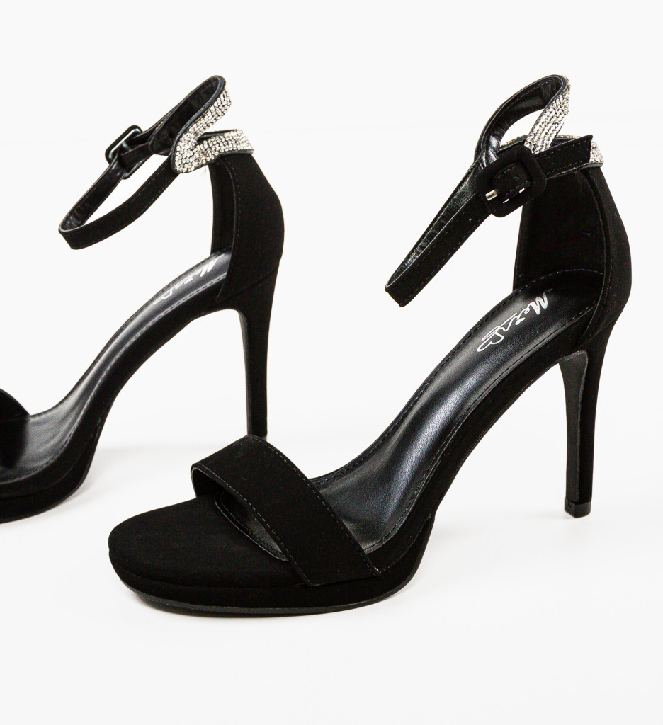 Sandale Loki Negre cu Toc Elegant - imagine 7