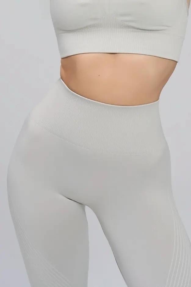Colanti sport Seamless push-up Marquise, gri deschis - imagine 3