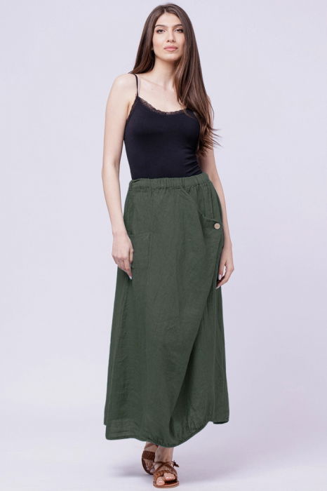 Fusta Larga din In Kaki - Confort & Stil | Shopika