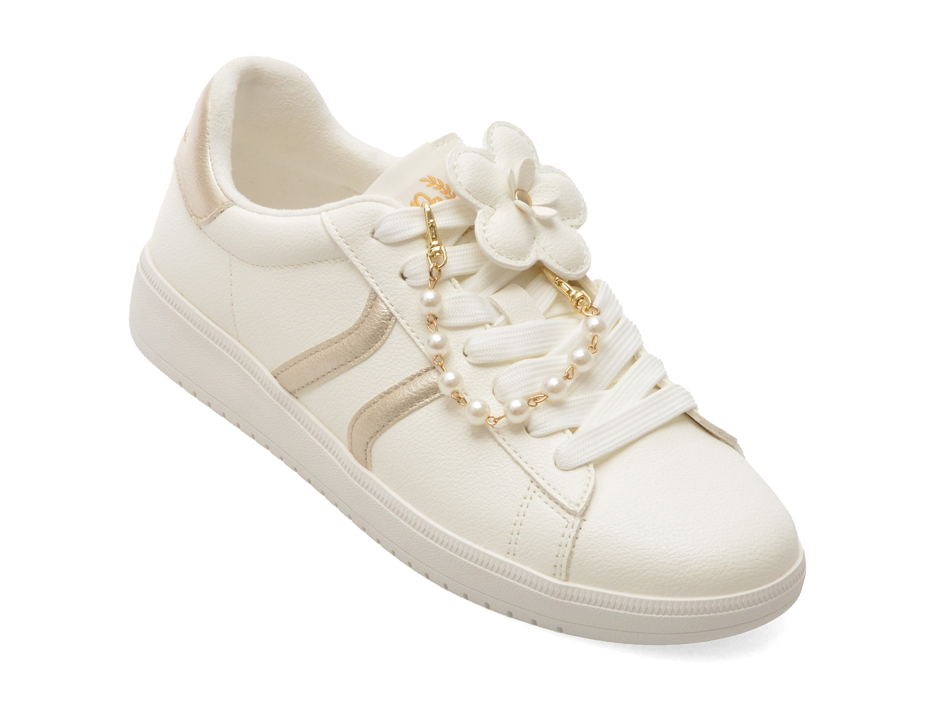 Pantofi sport ALDO albi, piele ecologica, confort urban
