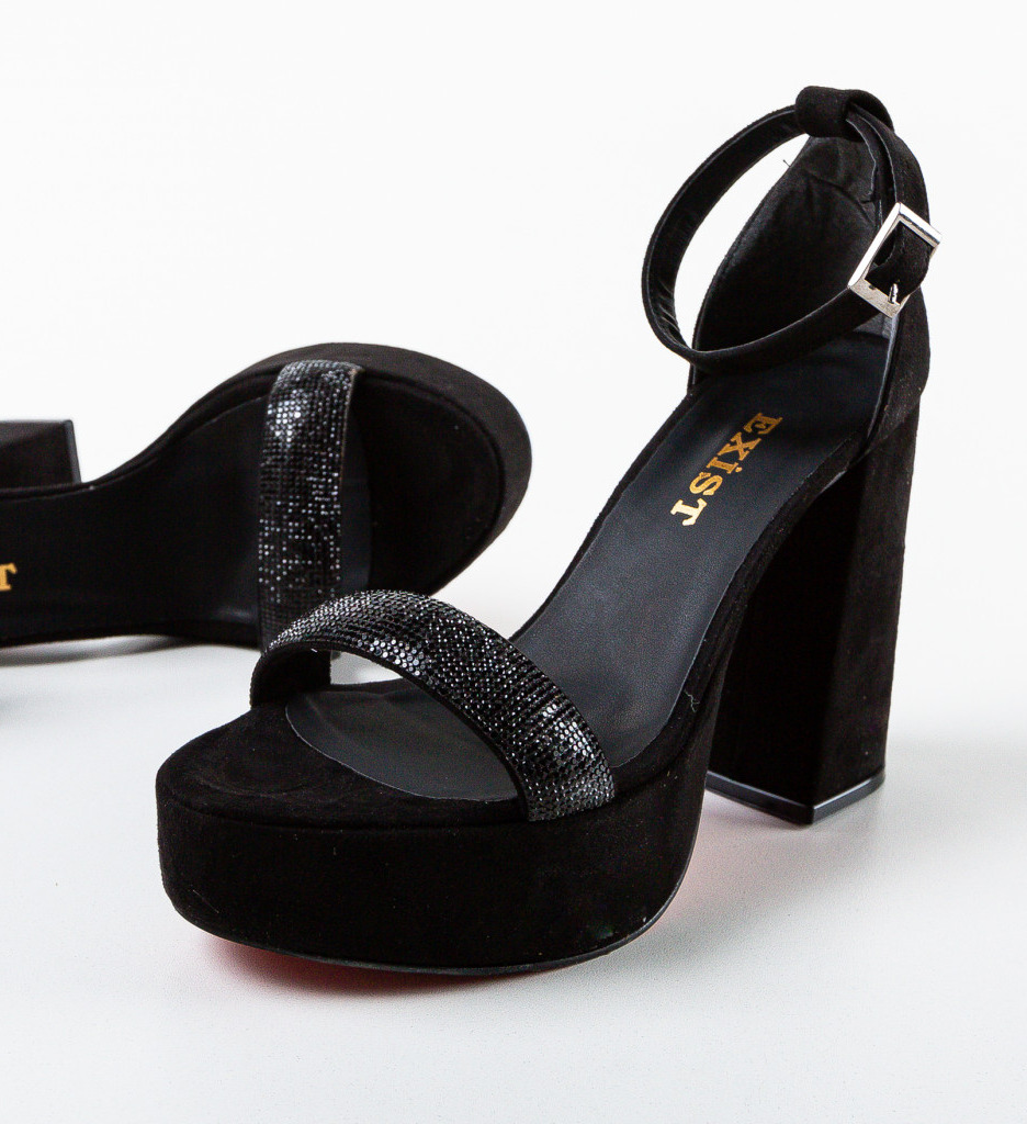 Sandale Gabama Negre Elegante cu Toc - imagine 5
