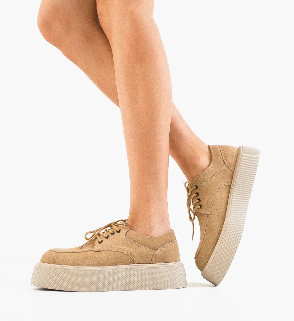 Sneakers Dama Sweep Bej | Confort și Stil - imagine 3