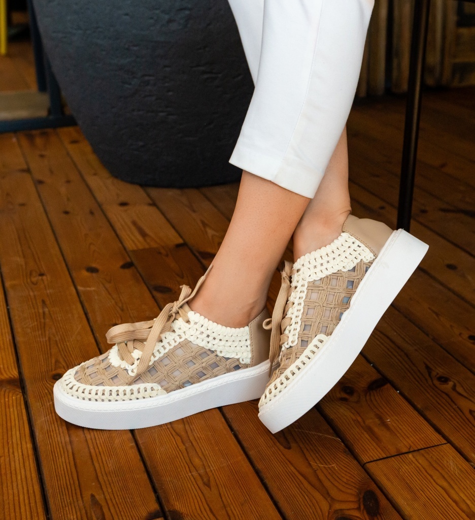 Sneakers Dama Aihao Khaki - Confort și Stil - imagine 6