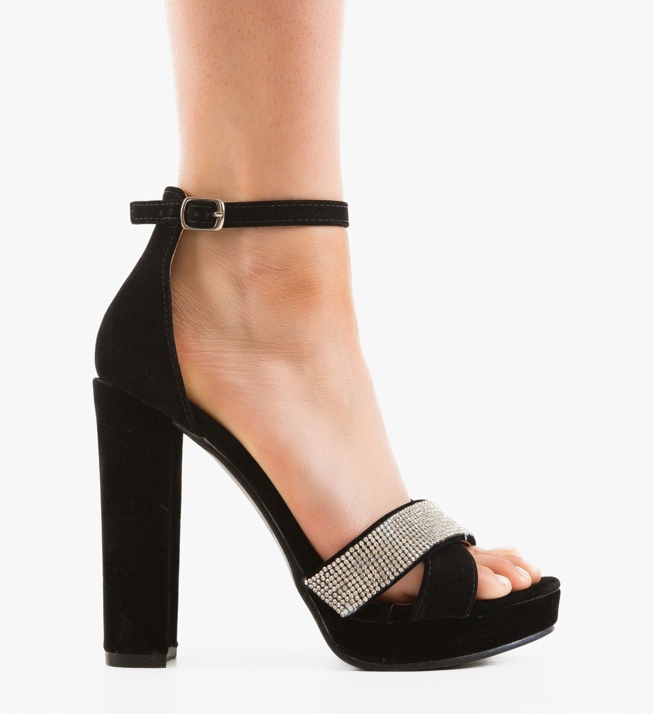 Sandale cu toc Sororas Negre - Eleganță și Stil - imagine 2