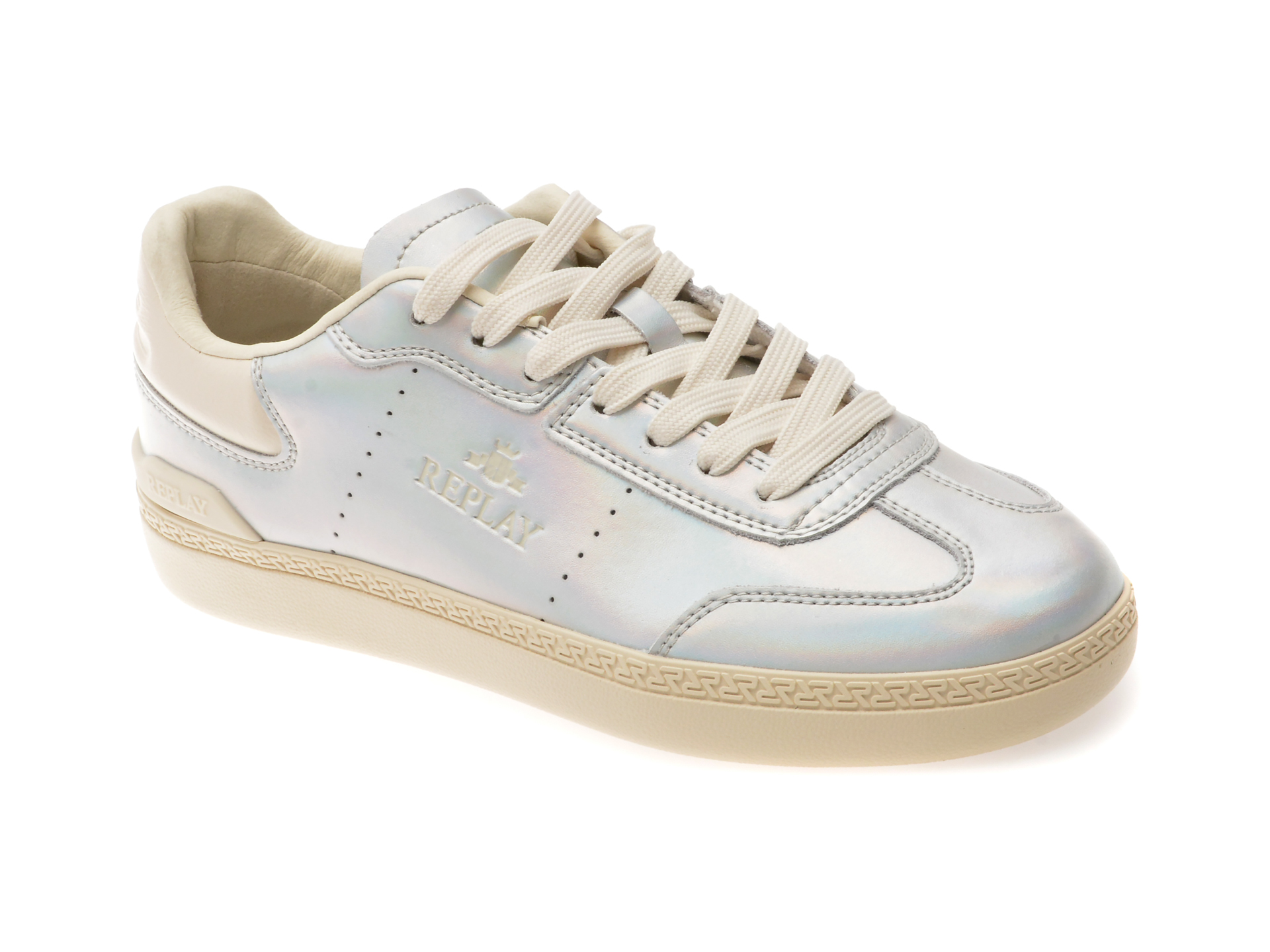 Replay Pantofi Argintii Piele Naturală
