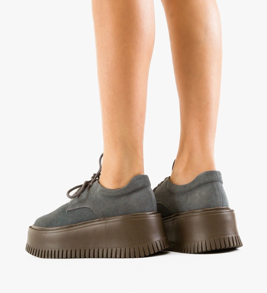 Pantofi Casual Dama Benve Gri - Confort Stilat - imagine 3