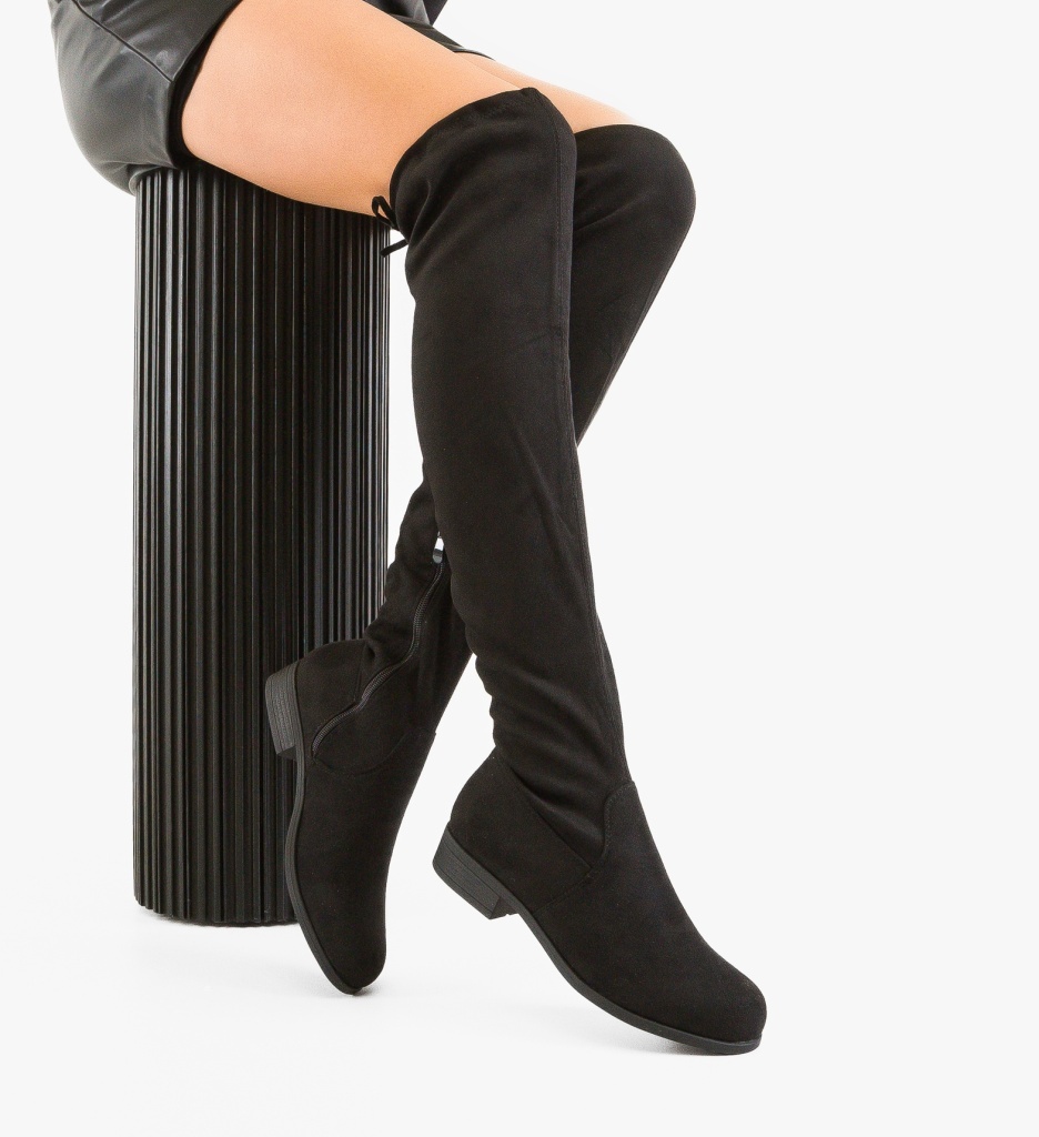 Cizme Dama Rites Negre Depurtat | Stil Urban - imagine 3