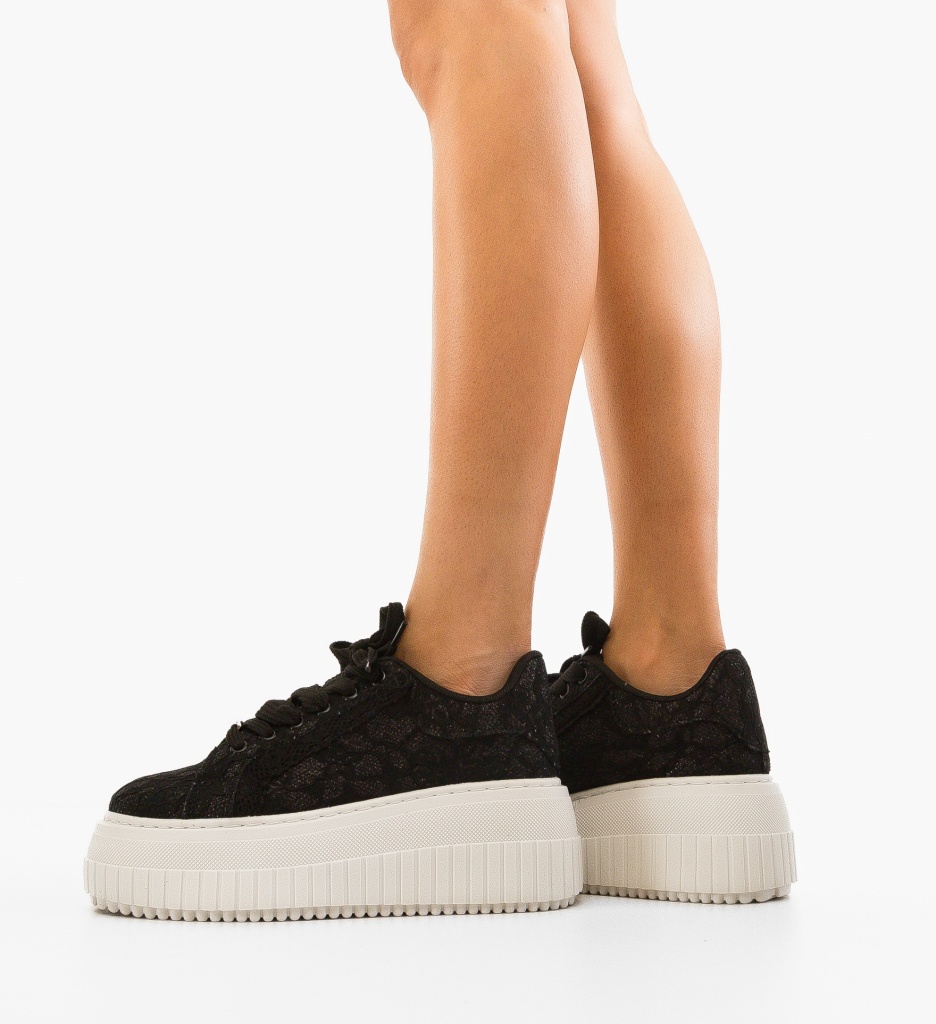 Sneakers Dama Brittn Negri - Confort & Stil - imagine 3
