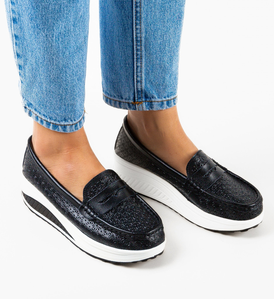 Pantofi Casual Fyrya Negri - Confort și Stil - imagine 3