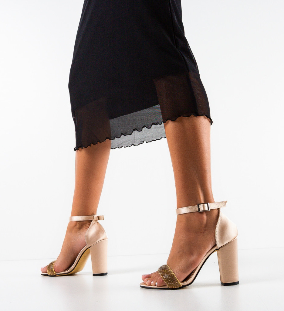 Sandale Hester Bej cu Toc Elegant