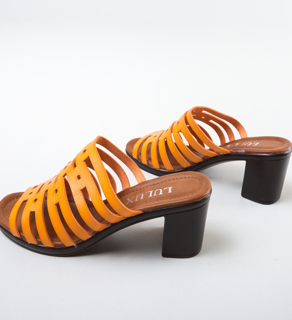 Sandale Stroben Galbene cu Toc Elegant - imagine 6