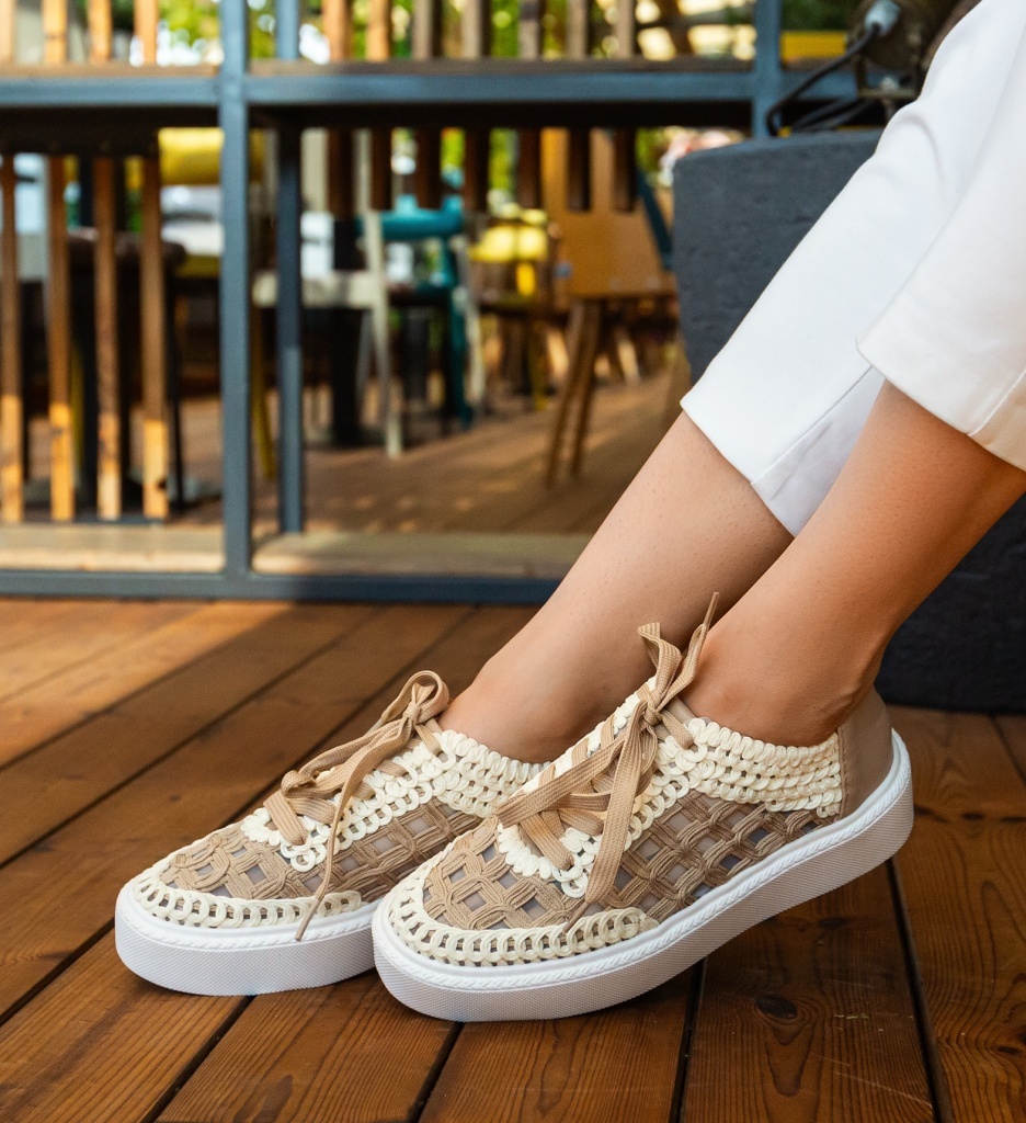 Sneakers Dama Aihao Khaki - Confort și Stil - imagine 2