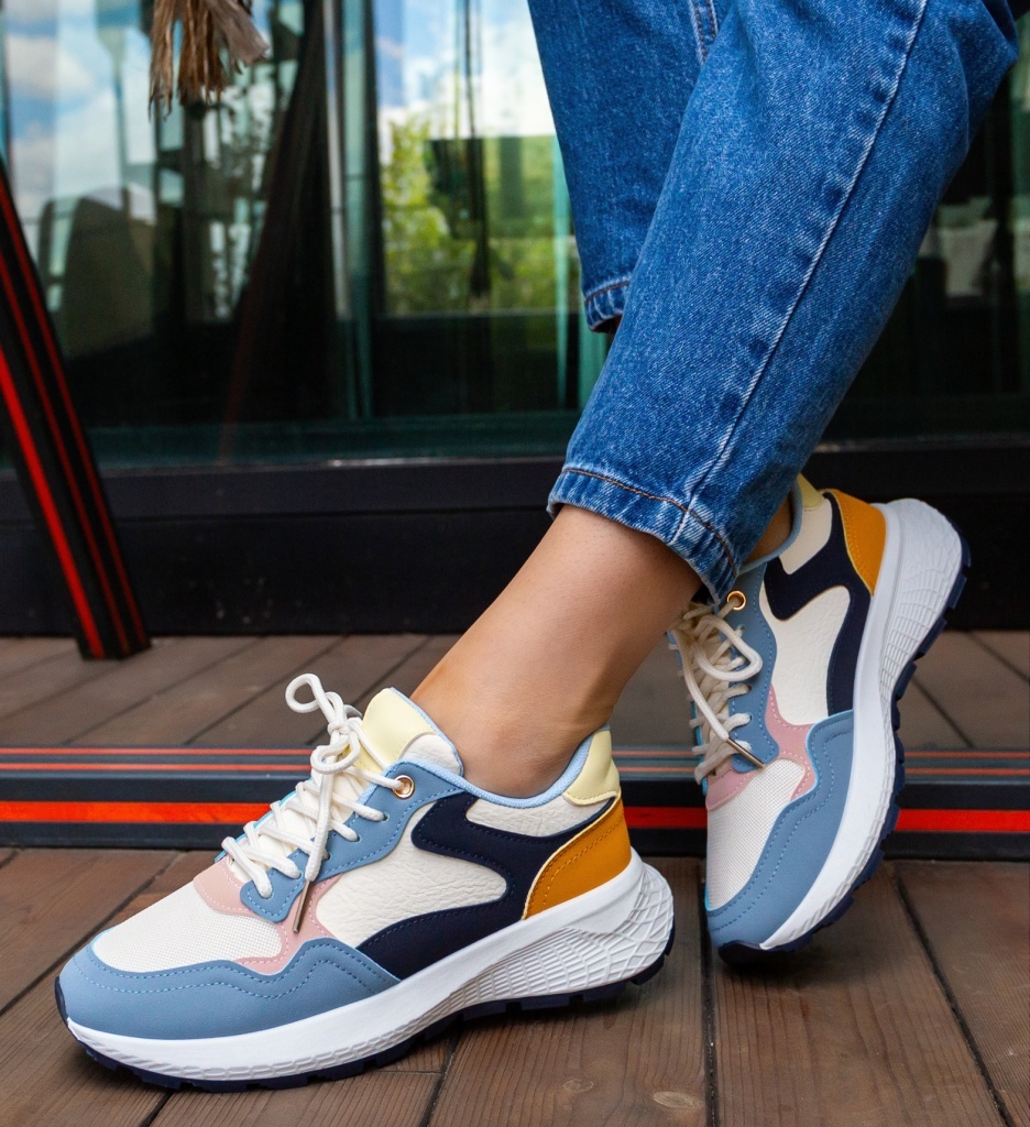 Sneakers Dama Alina Albastri - Confort Sport - imagine 4