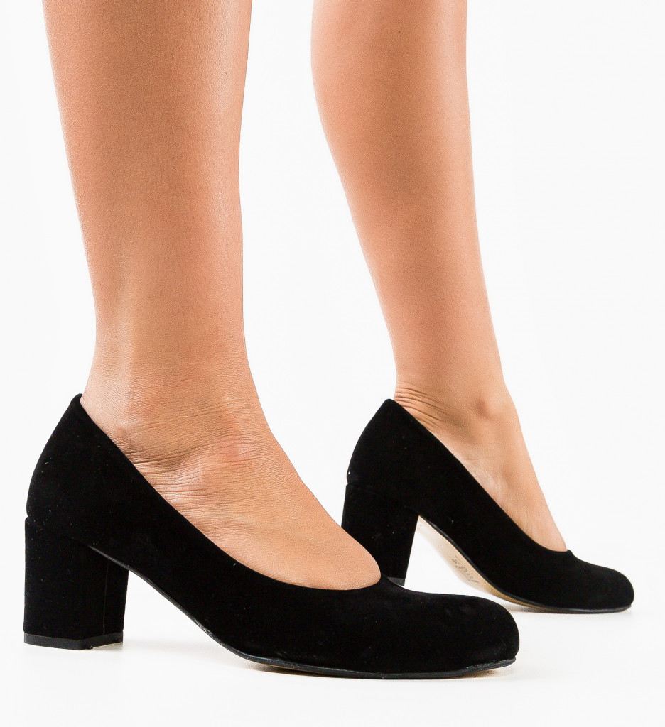 Pantofi Azura cu Toc Eleganți Negri
