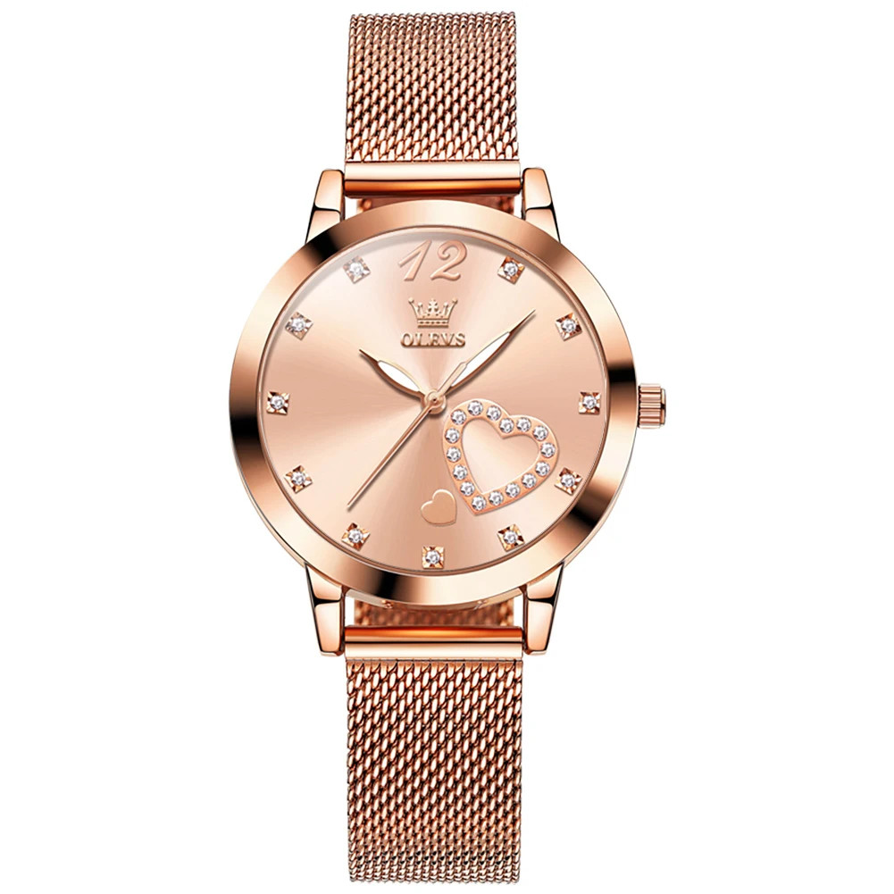 Ceas de dama Olevs CS1641 otel inoxidabil rose gold, 36 mm