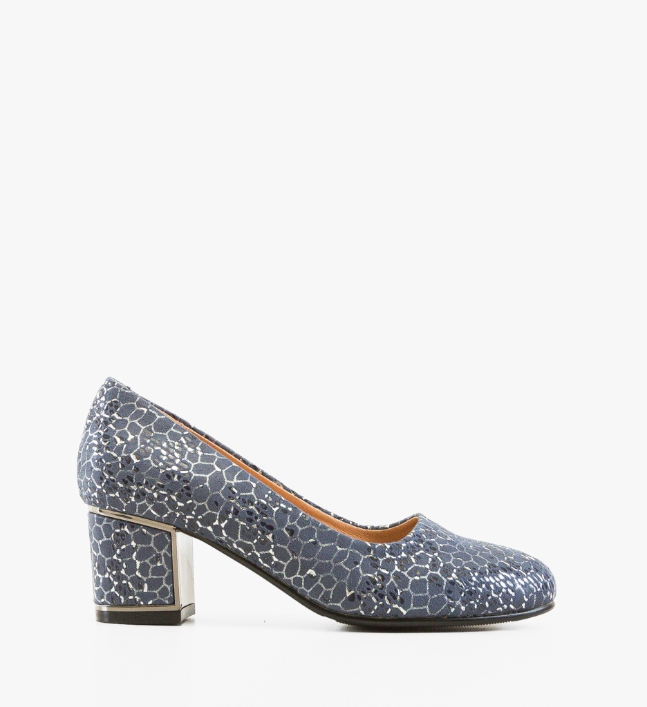 Pantofi dama Teord Albastri eleganți cu toc - imagine 4