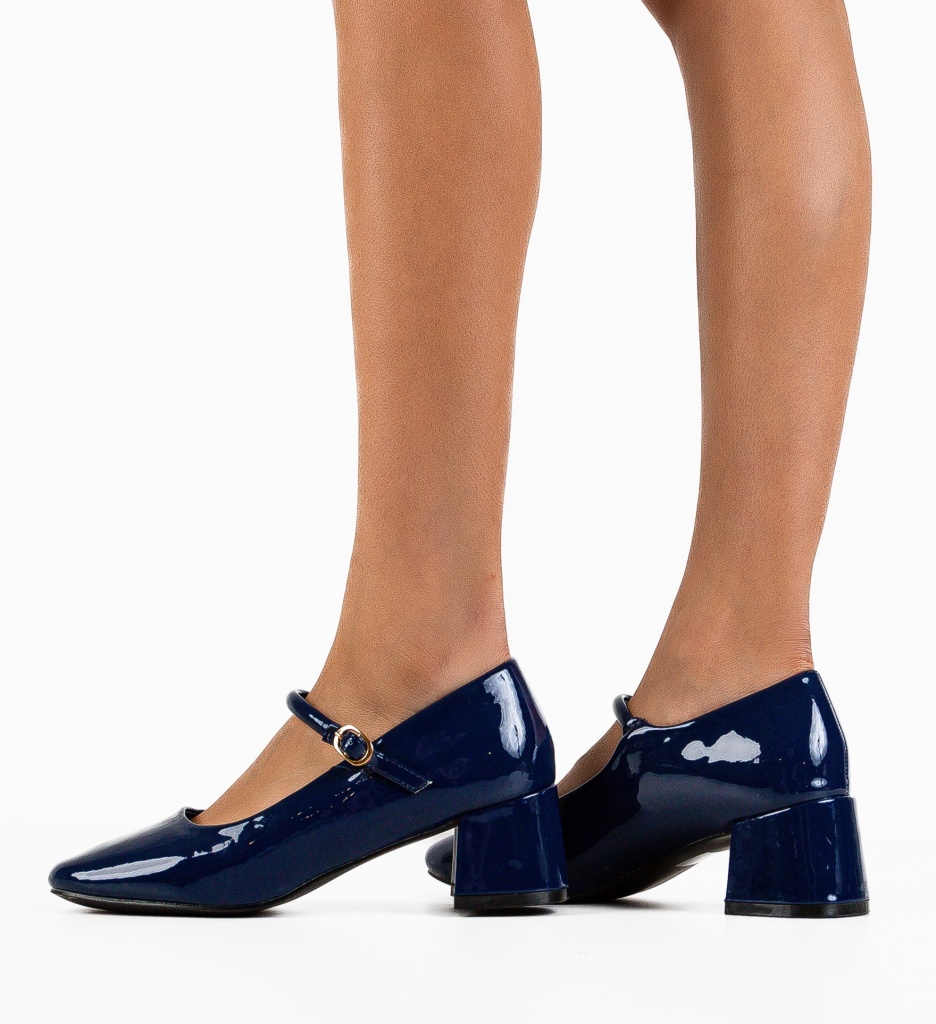 Pantofi Bebewa Albastri Eleganți cu Toc - imagine 2