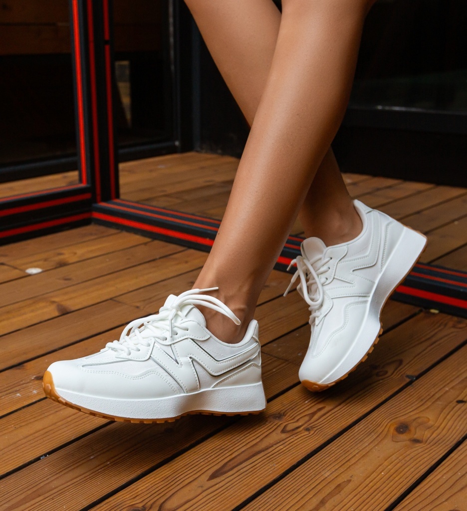 Sneakers Dama Sharad Albi - Confort și Stil - imagine 4